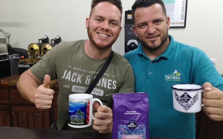 Luis sampling our Mestizo coffee in Costa Rica