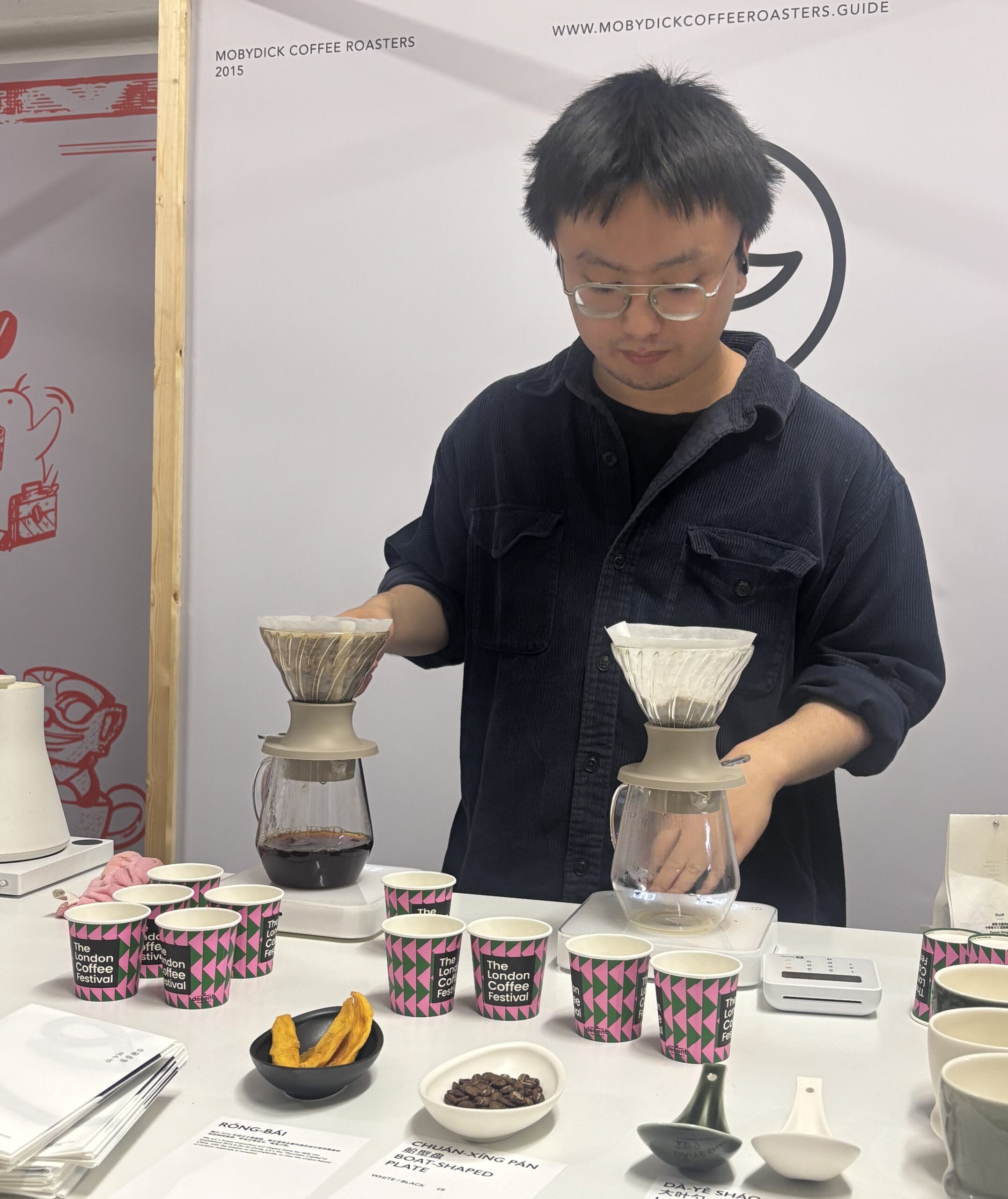 Man making filter coffee at London Coffee Festival 2025