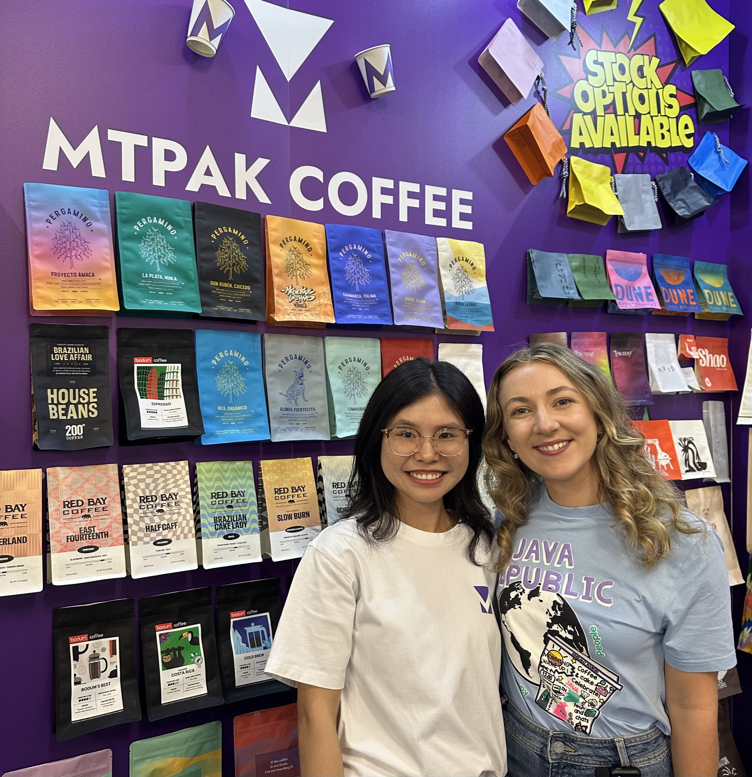 Kiki and Laura pictured at the MTPak Stand at London Coffee Festival 2025