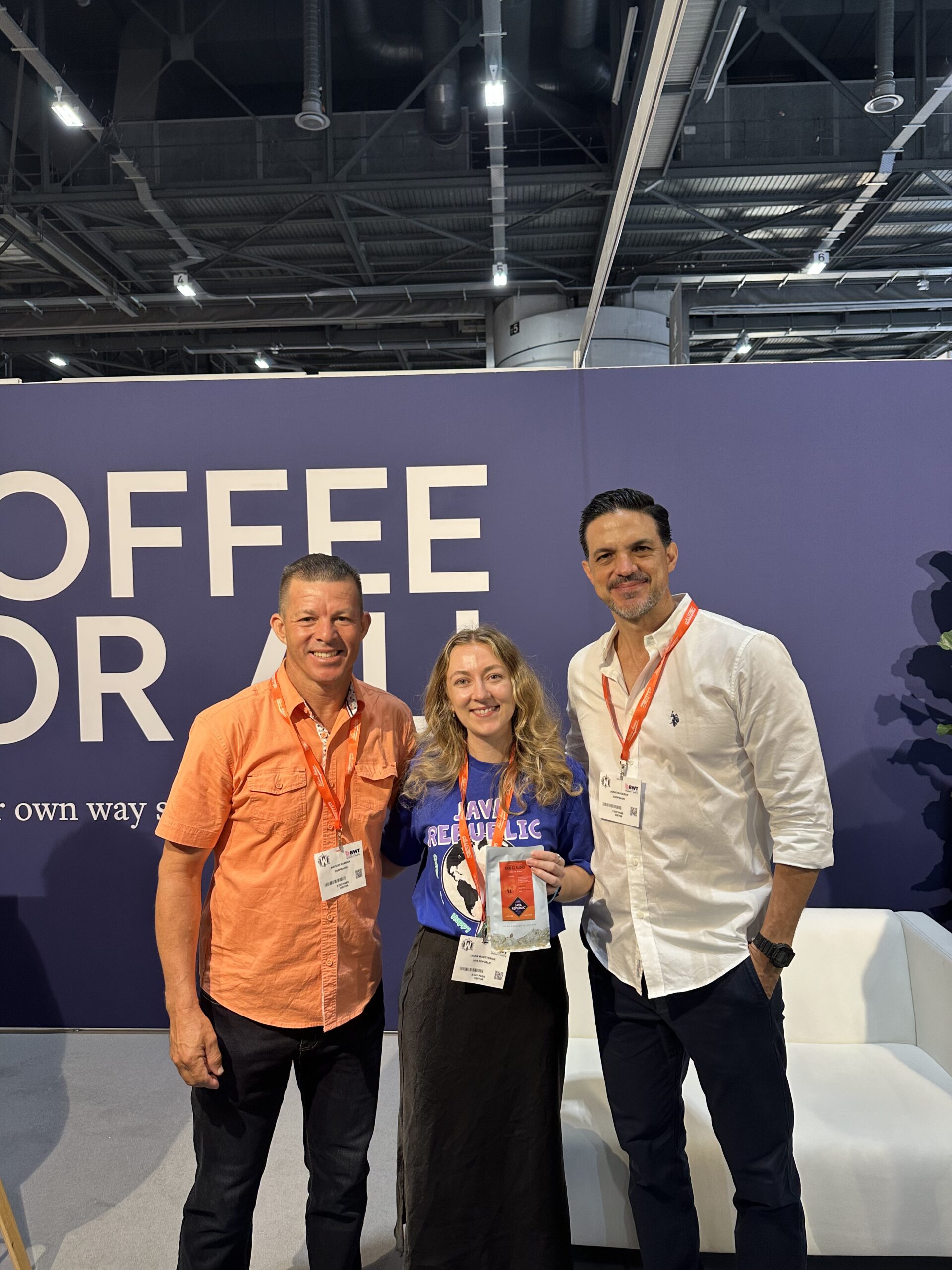 Meeting Jonathan from CoopeAgri and One of the Producers at World of Coffee in Geneva 2025