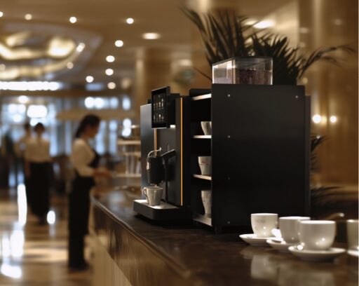 Rex Royal Bean to Cup coffee machine in a hotel setting